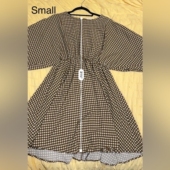 NWT - BUCKETLIST Plaid Mid Dress in Green/Brown - Picture 9 of 15